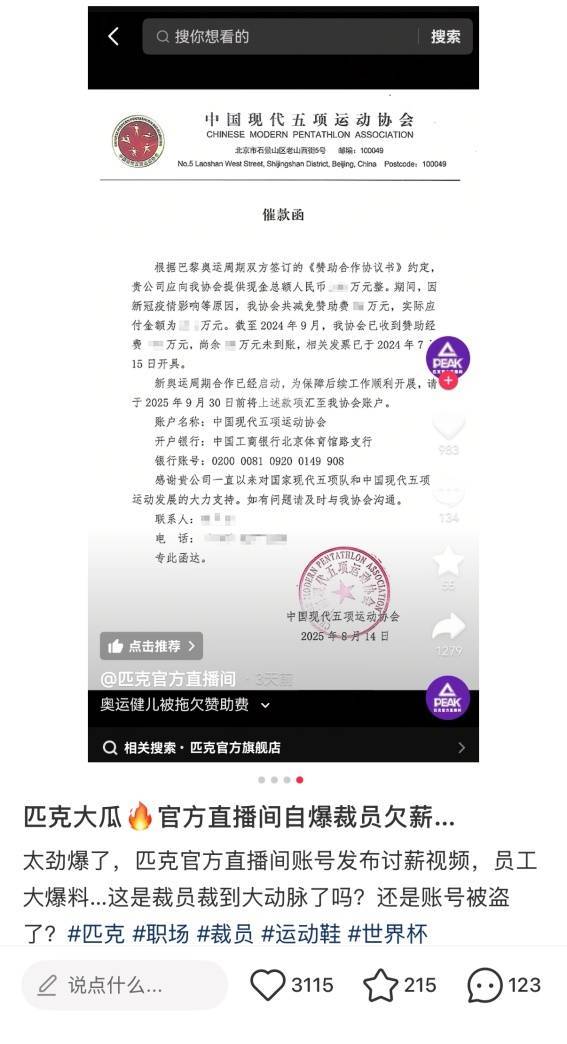 开云app下载-匹克被指拖欠赞助费、员工薪资，董事长许景南否认欠款，同期NBA球员中国行照常推进